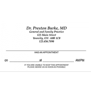 Appointment card M0204
