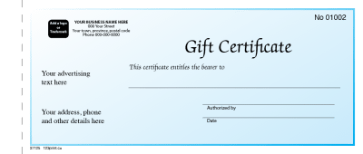 37125 Gift Certificate 2 part