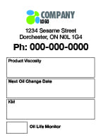 21002 Oil Change Label