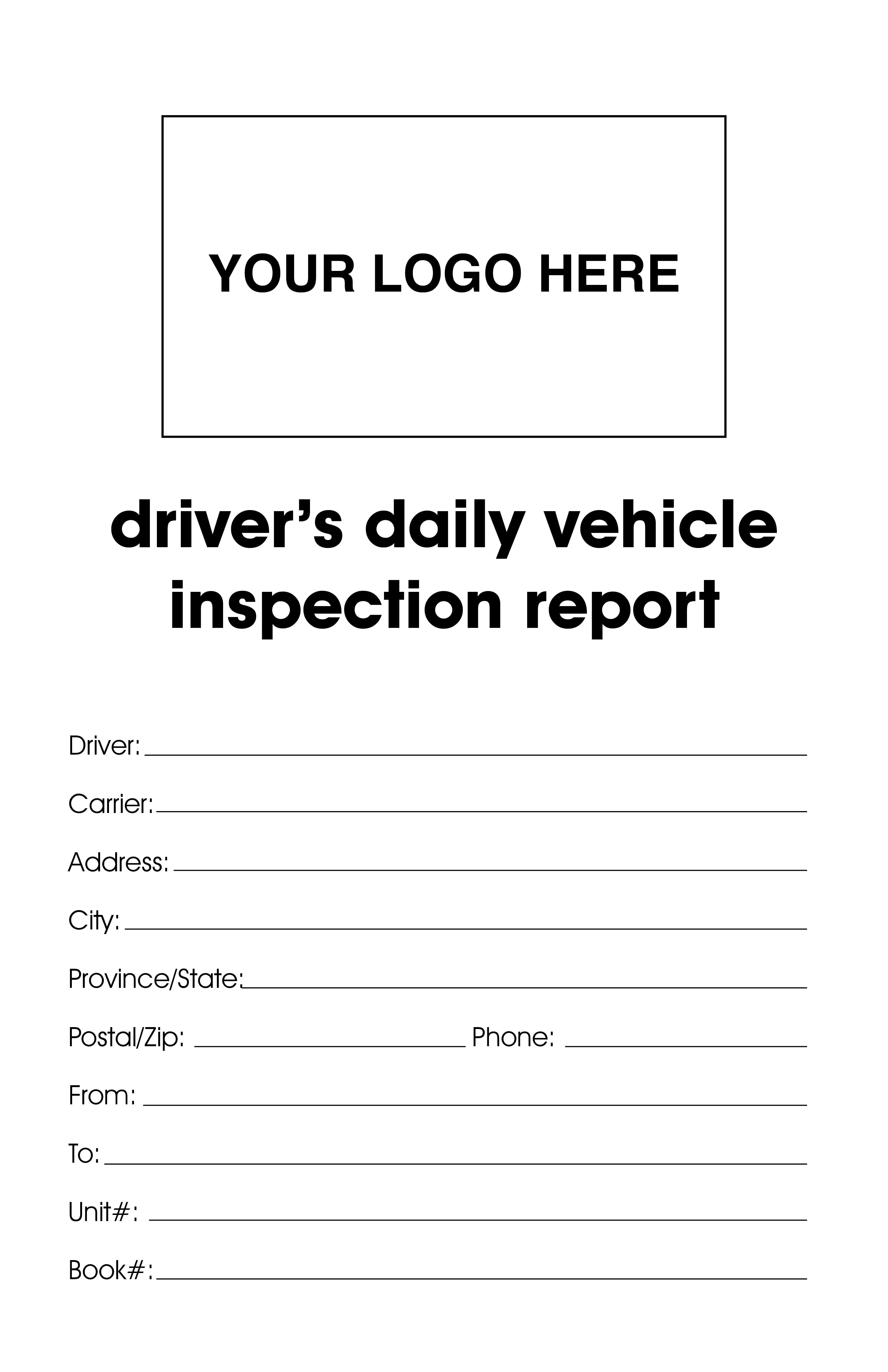 Driver's Daily Vehicle Inspection Report Cover