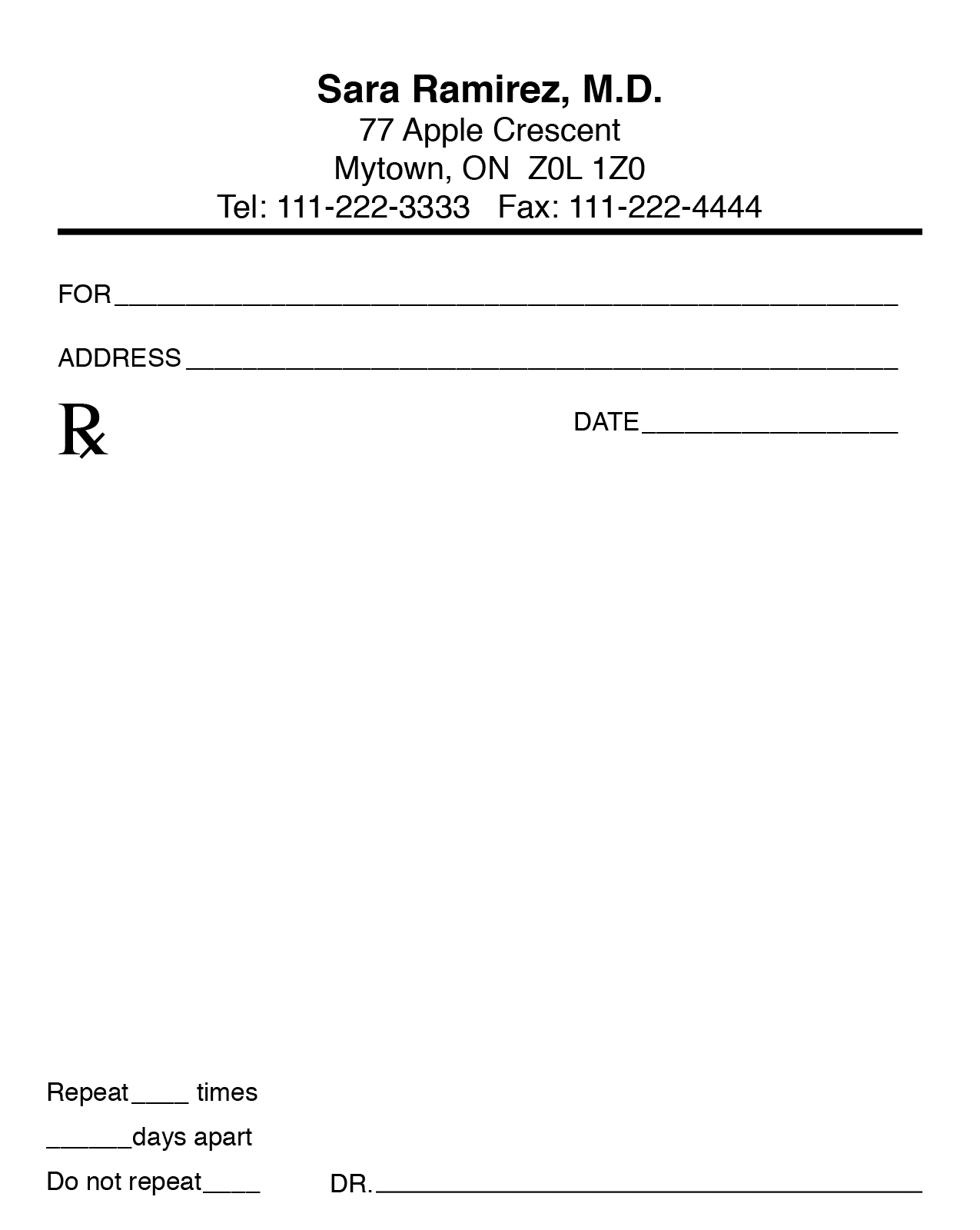 Prescription M0101