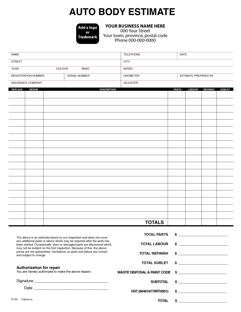 free-printable-auto-body-repair-estimate-forms-riset